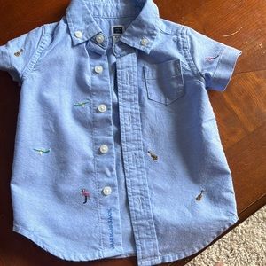 Janie and Jack short sleeve button up shirt